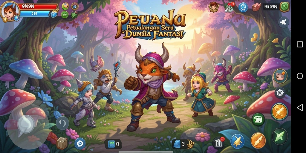 Tangkapan layar menunjukkan gameplay seru dari 9N9N di dunia petualangan.