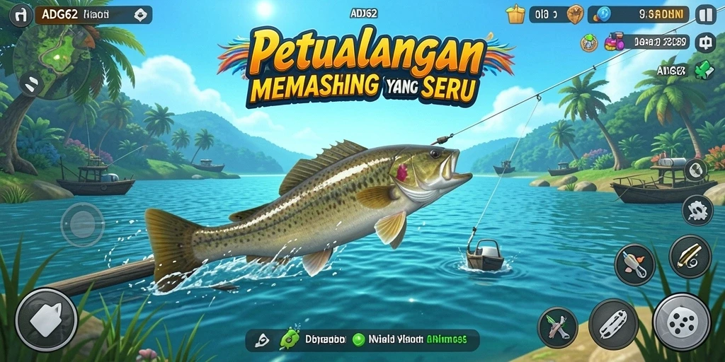 Tampilan gameplay menarik memancing di <strong>ADG62</strong> dengan berbagai jenis ikan.