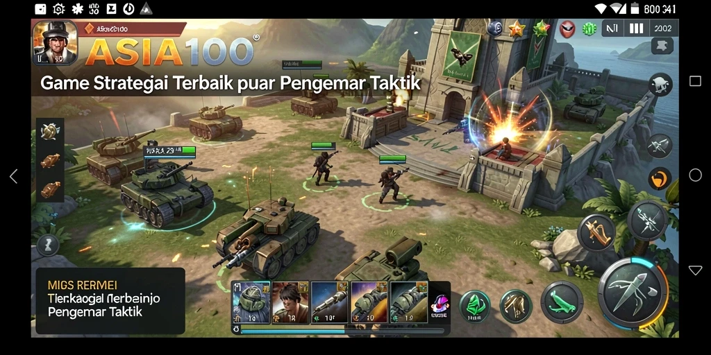 Screenshot game ASIA100 menampilkan aksi strategi yang mendebarkan.