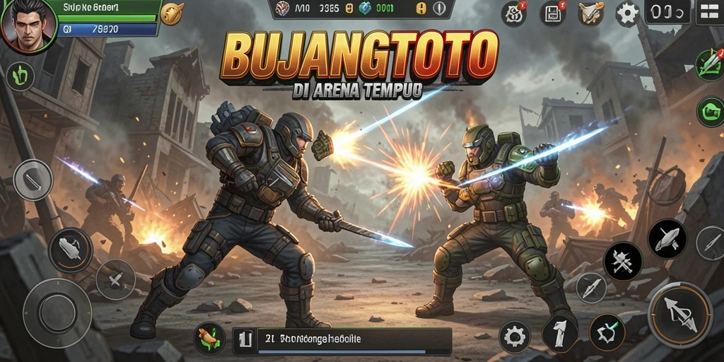 Tangkapan layar gameplay BUJANGTOTO menampilkan aksi pertarungan yang seru.