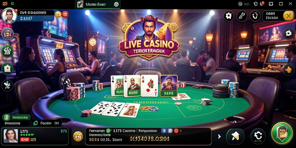 Tampilan gameplay menakjubkan D73 di Live Casino.