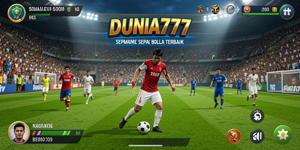Tampilan menarik dari gameplay DUNIA777 yang menggambarkan aksi sepak bola.