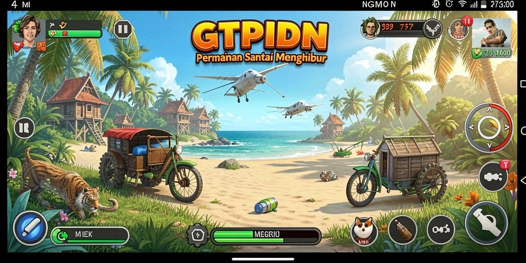 Tampilan gameplay GTPIDN yang menyenangkan dan santai.