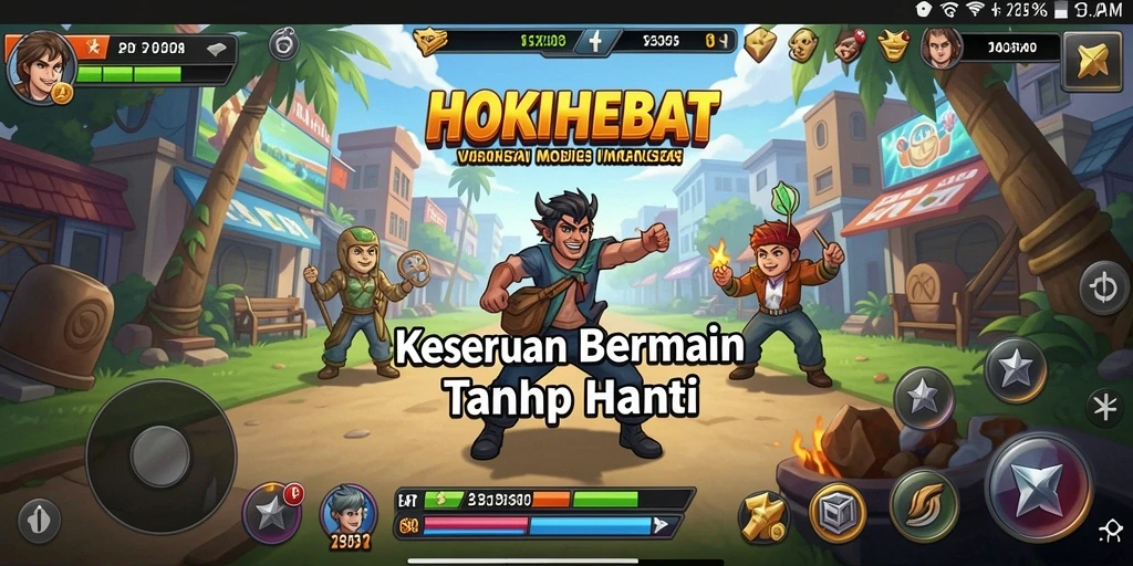Tampilan gameplay <strong>HOKIHEBAT</strong> yang penuh warna dan menarik