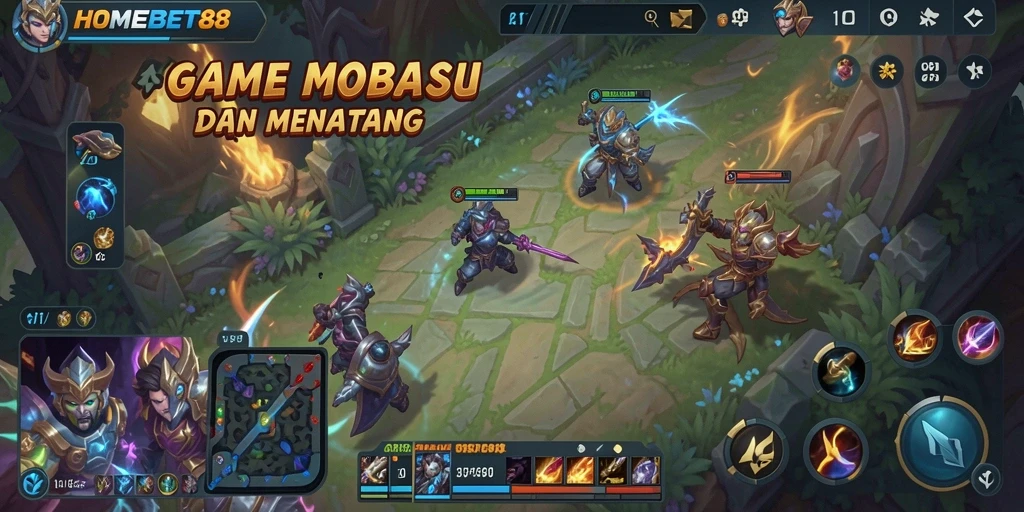 Screenshot gameplay HOMEBET88 yang menampilkan aksi seru antar tim.