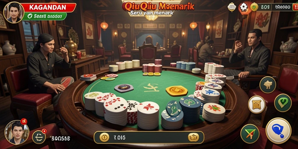 Tampilan gameplay QiuQiu yang seru dan interaktif.