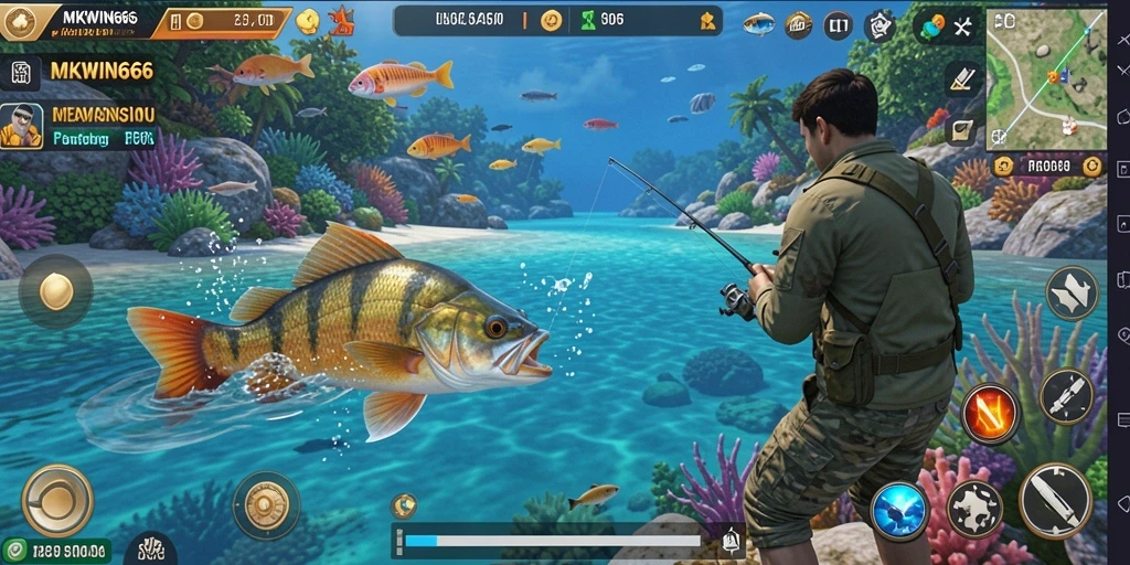 Tangkapan besar dalam gameplay memancing MKWIN666.