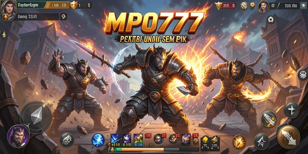 Menampilkan aksi pertarungan seru dalam game Fighting MPO777.