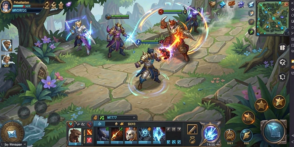 Tangkapan layar gameplay <strong>MT777</strong> menampilkan aksi pertarungan yang menegangkan di dunia MMORPG.