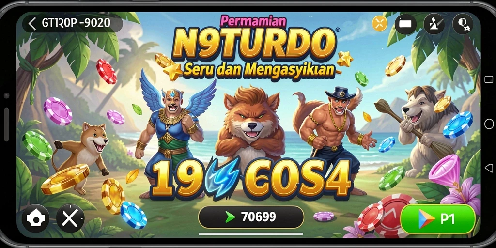 Tampilan gameplay seru dari N9TURBO dengan berbagai slot menarik.