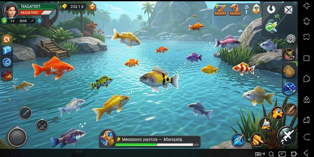 Tampilan gameplay yang menarik dari NAGA1001 di dunia memancing.