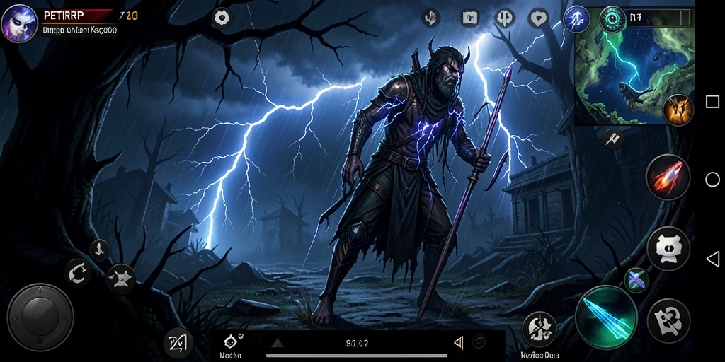 Tampilan gameplay PETIRRP yang menegangkan dengan kegelapan dan makhluk menyeramkan.