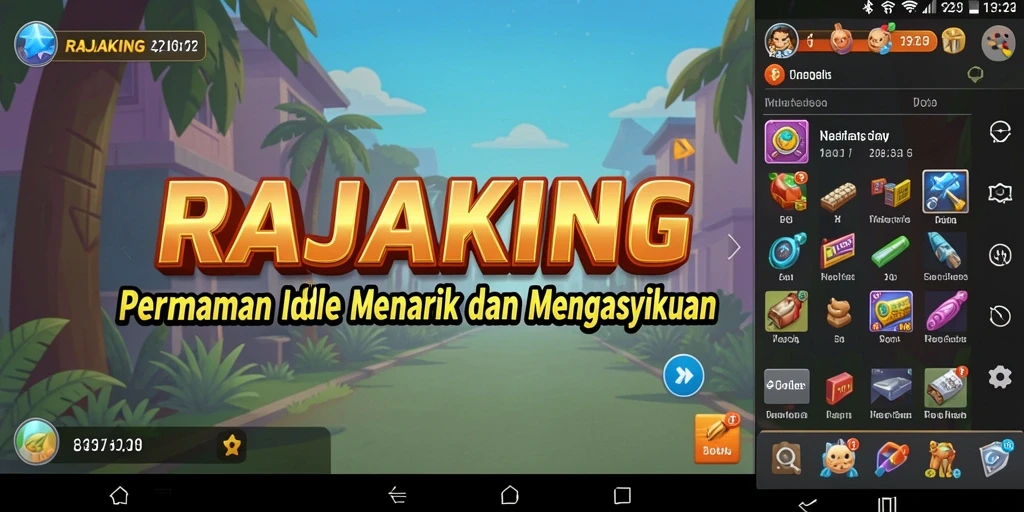 Gameplay menarik RAJAKING dengan berbagai elemen manajemen Idle.