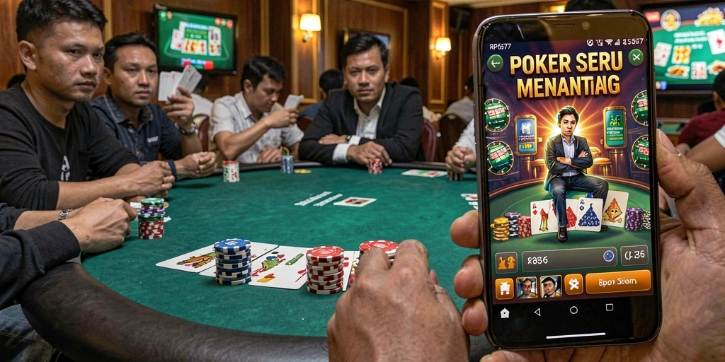 Tampilan gameplay Poker yang mendebarkan di RP6677.