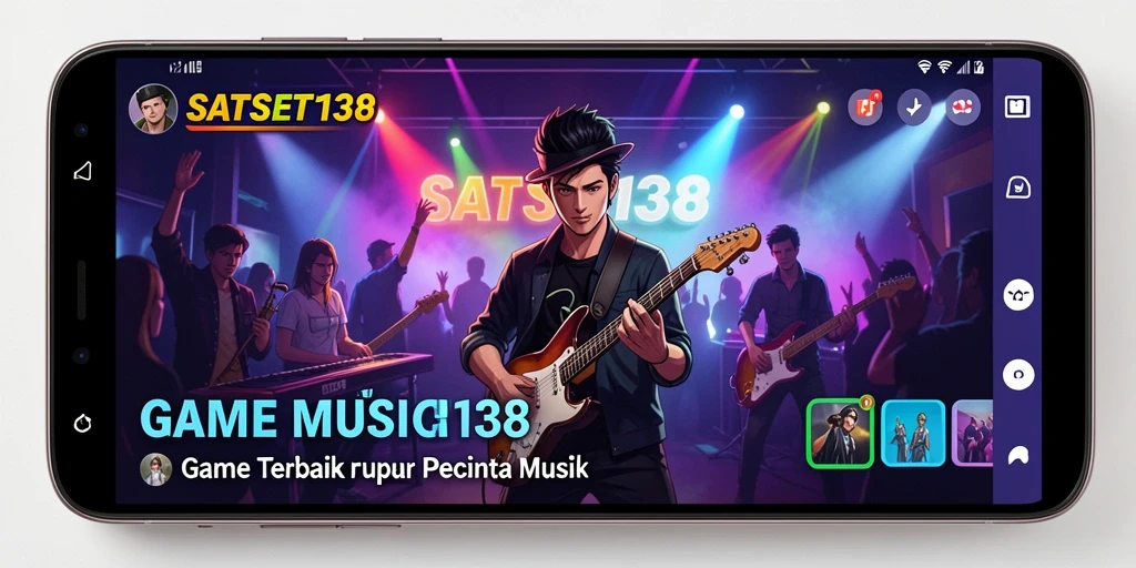 Tangkapan layar dari SATSET138 menampilkan gameplay musik yang interaktif.