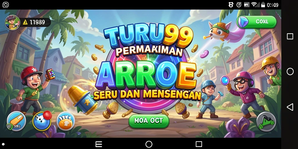 Tangkapan layar TURU99 menampilkan aksi seru dalam gameplay Arcade.