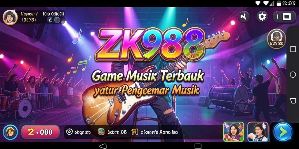 Tampilan gameplay ZK988 dengan variasi musik yang menarik.
