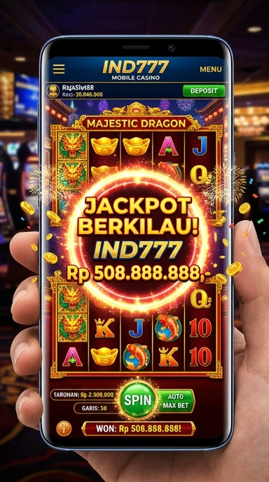 Screenshot tampilan awal aplikasi ind777.